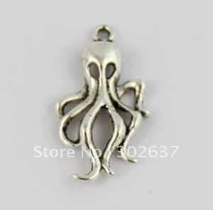 

60 tibetan sivler octopus charms A9587
