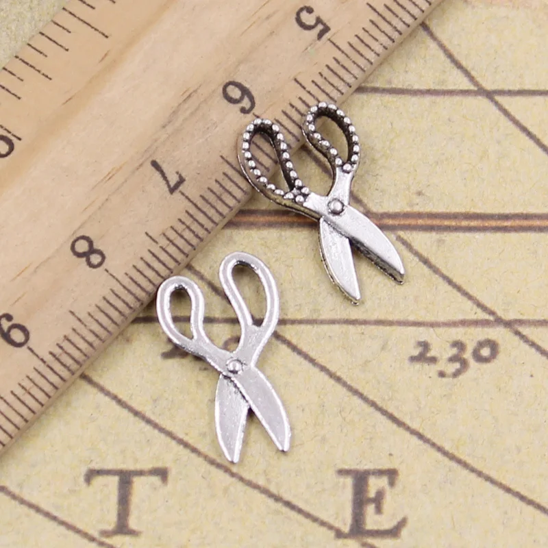 

60pcs Charms Barber Scissor 19x11mm Tibetan Bronze Silver Color Pendants Crafts Making Findings Handmade Antique DIY Jewelry