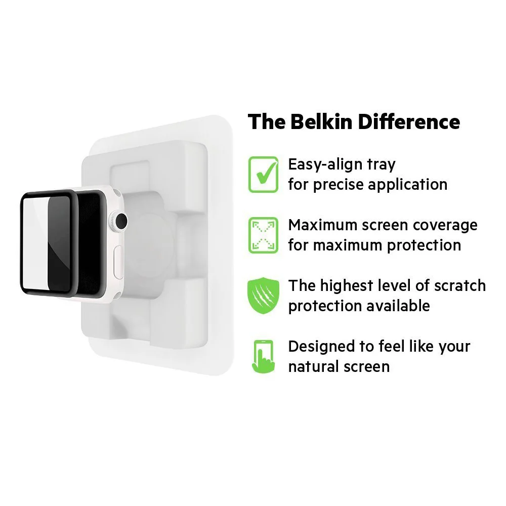 Belkin оригинальный Экран силы ultracurve Стекло защита для Apple Watch 42mm серии 2/3 с посылка