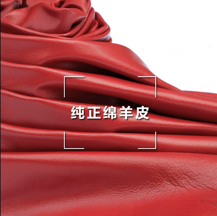 

Free shipping 2016 spring new women's sheep skin real leather trench coat and long sections Slim / M-5XL