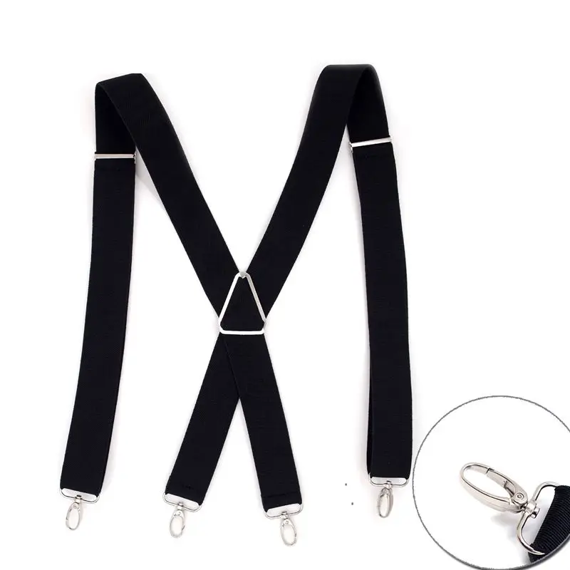 Yienws мужские подтяжки X острый ремешок для брюк 4 крючка Bretels Mannen 3 5*120 см бордовый