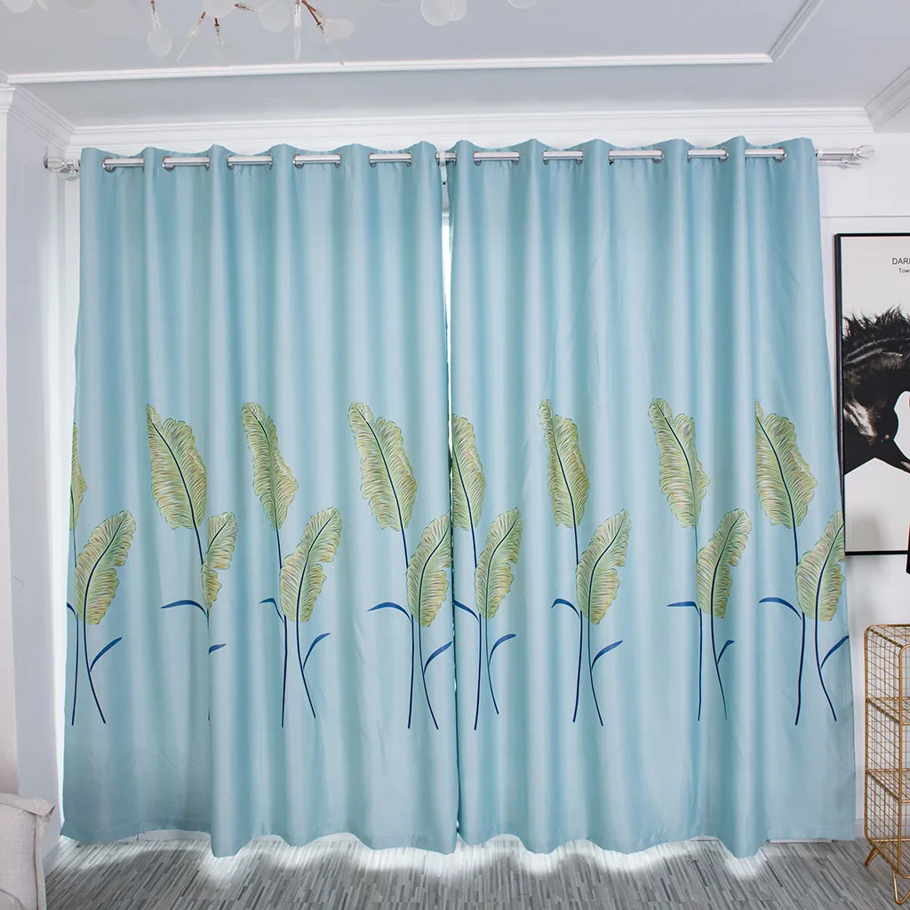 Занавески с принтом листьев для гостиной оконные шторы вуаль занавески ткань