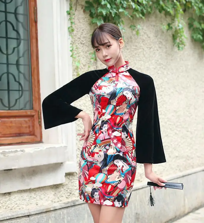 1 Сексуальный Японский платья 0. Современные китайское платье костюм Cheongsam гейш; Косплэй Оби юката Для женщин традиционное японское кимоно D1922 - Цвет: 1