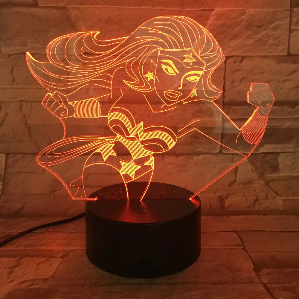3D лампа 7 цветов светодиодные ночники для детей сенсорный светодиодный Usb