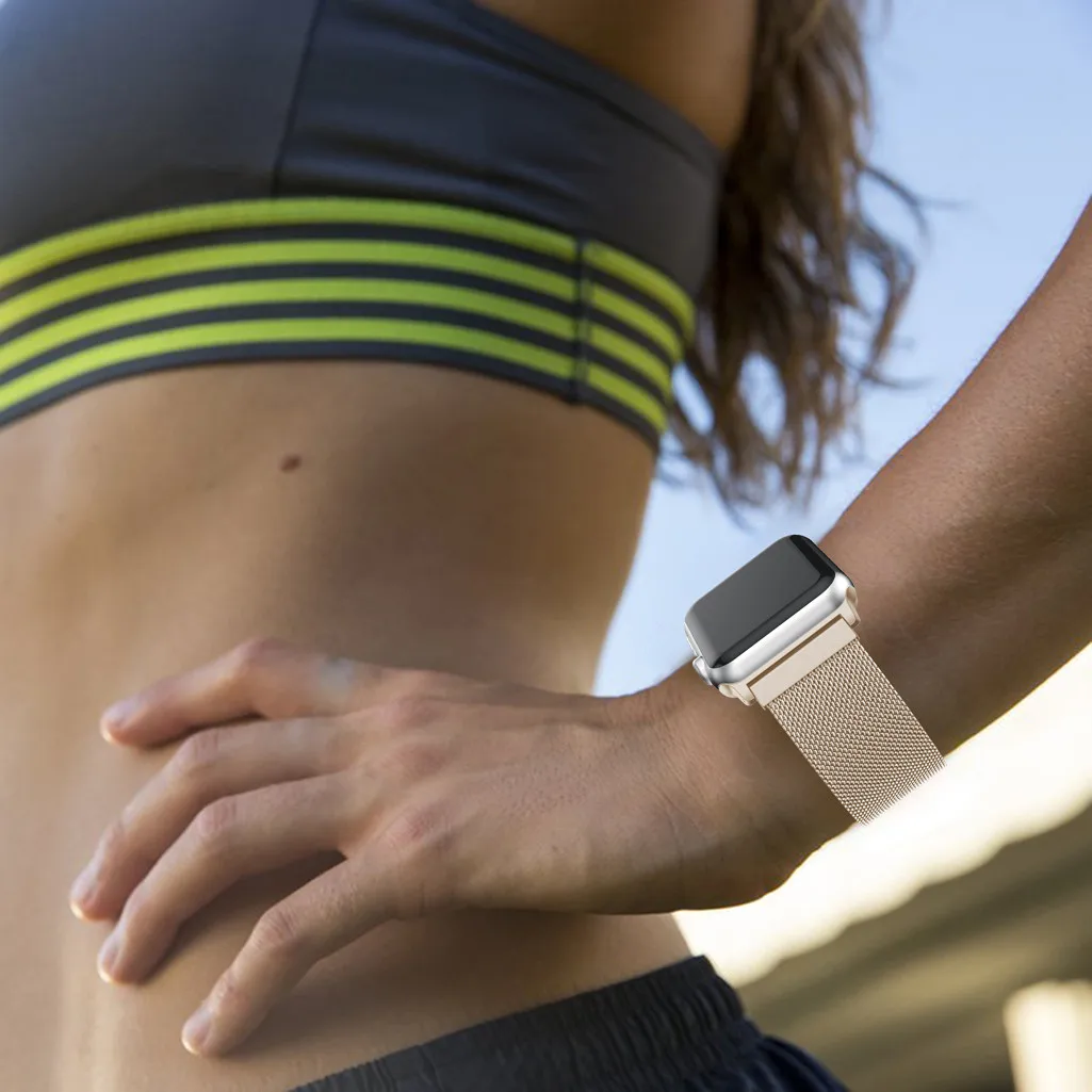 HIPERDEAL Миланского нержавеющая сталь Магнитная часы ремешок для Apple Watch Series 4 40 мм