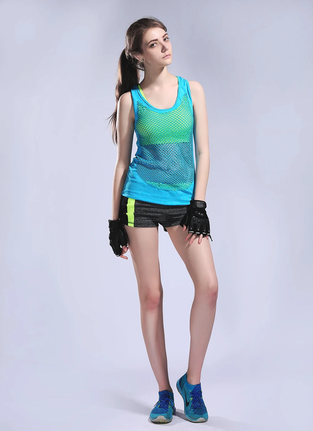Womens Yoga Shirts Woman Running Shirt Cool Gym Apparel Tank Tops Fitness Clothes Ladies Female Tee | Спорт и развлечения