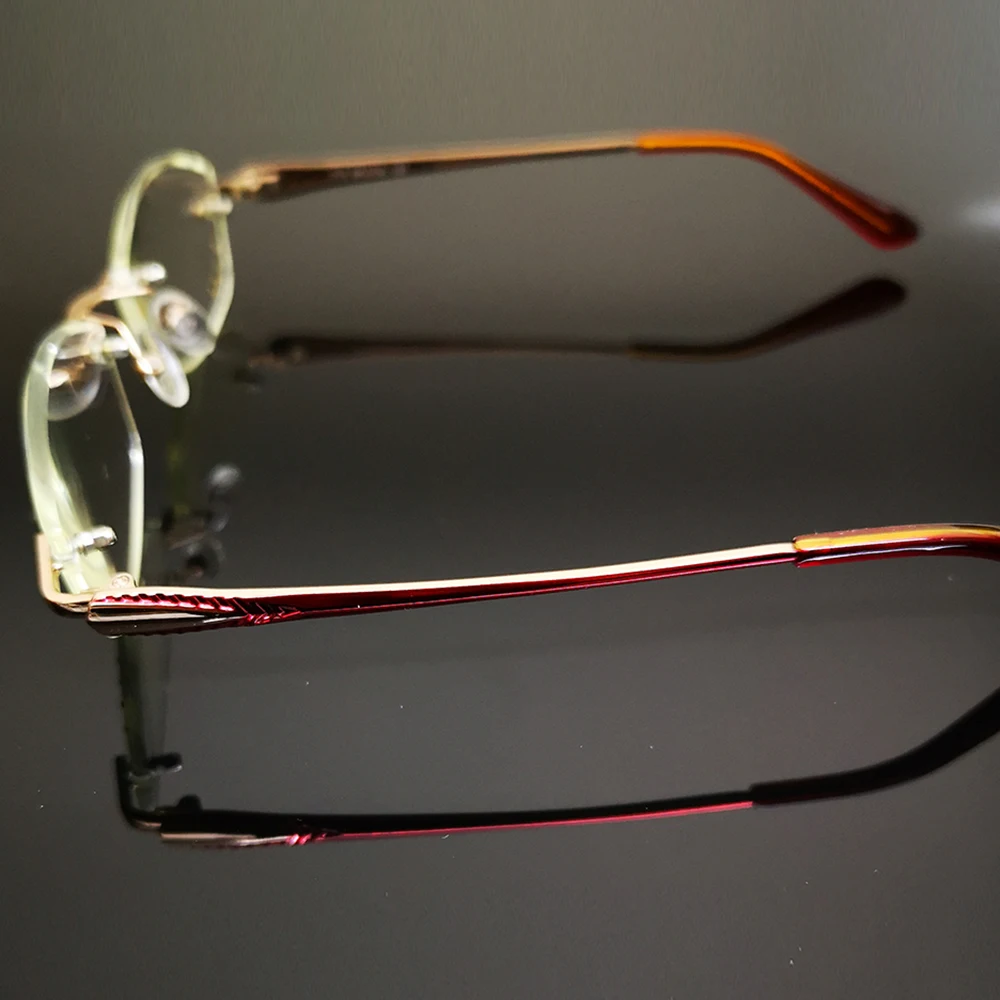 Роскошные Британские женские Алмазные Режущие 100% титановые очки без оправы для