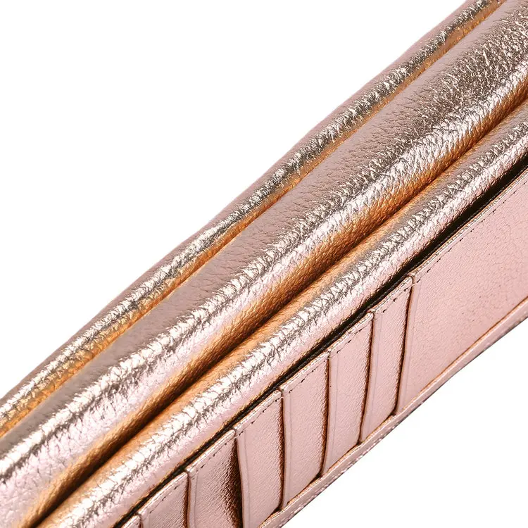 ITSLIFE, Женский функциональный кошелек из натуральной кожи с блокировкой RFID на молнии, длинный Блестящий держатель для карт, Дамский кошелек для монет Iphone