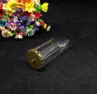 20pcs 5018mm tube bell jar shape glass globe bubble with bronze plated loace tray glass vial pendant craft necklace glass cover