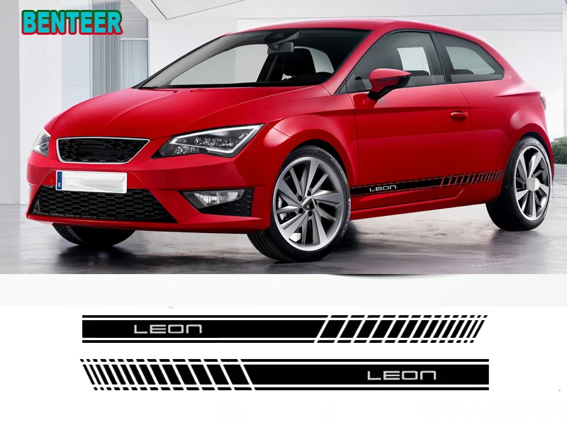 2 шт./партия, автомобильные наклейки в полоску, наклейки-флаг Graphi для seat leon, автомобильные аксессуары