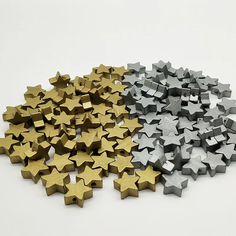 25 шт. 15 мм золотые деревянные звёзды разделители бусины для детей Сделай Сам