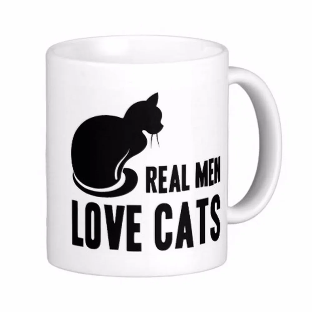 Real Men Love Cats White Coffee Mugs Tea Mug Customize Gift By LVSURE Ceramic Travel | Дом и сад