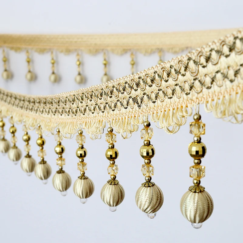 

AIBOULLY 1M Luxury Curtain Tassel Polyester silk Fringe Pendant Trim Lace Fabric And Fringe For Curtains DIY Decorative Trimming