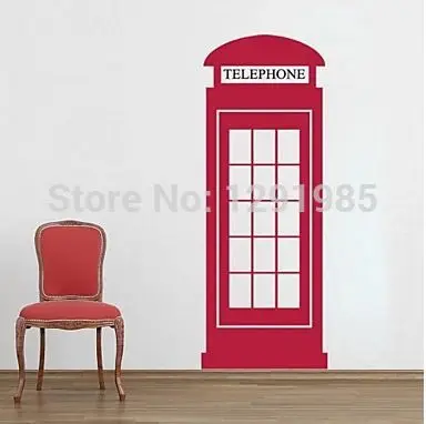 Телефонная коробка великобритания лондон настенная наклейка роспись декор