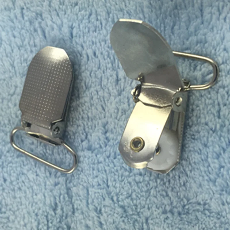 Круглые металлические подтяжки в горошек 100 шт. 20 мм зажим скобка Серебряный