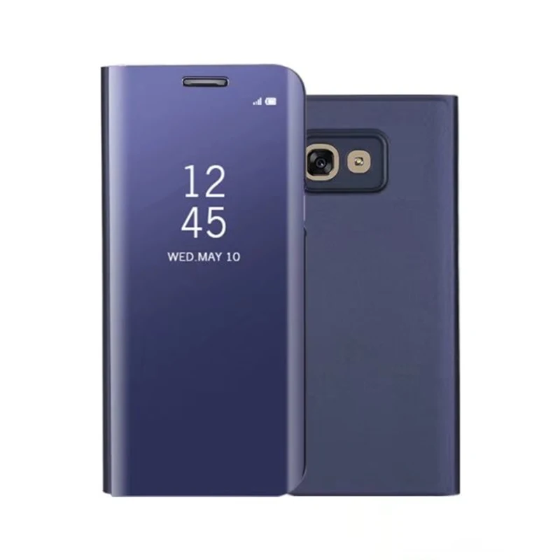 Чехол с откидной подставкой для телефона Samsung A5 2017 прозрачный умный зеркальный