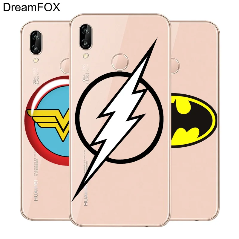 DREAMFOX L093 супергерой Логотип Мягкий ТПУ силиконовый чехол для huawei Honor 6A 6C 7X9 10 P20 P30 Lite