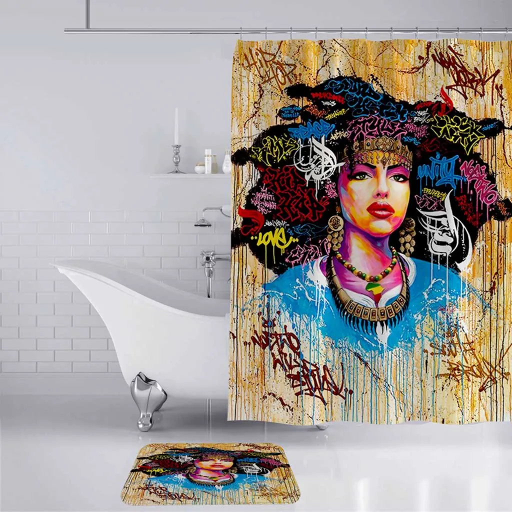 4 шт./компл. нескользящий коврик для унитаза в этническом стиле + ковер занавеска