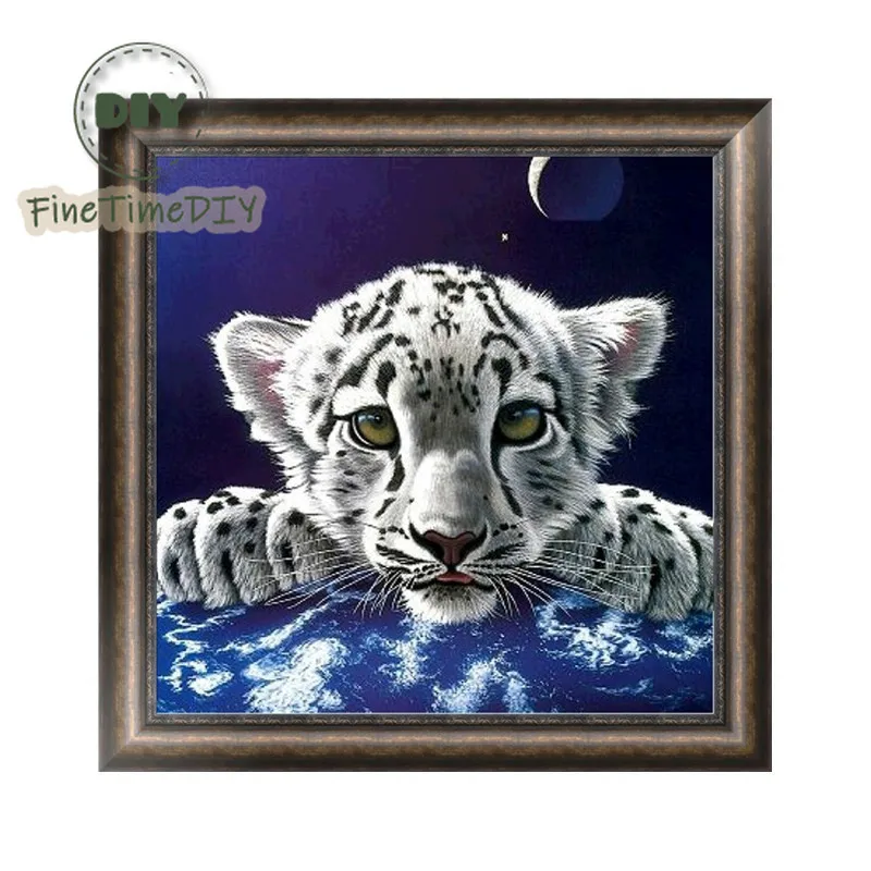 FineTime Тигр 5D DIY Алмазная картина частично кольцевой дрель вышивка стразами