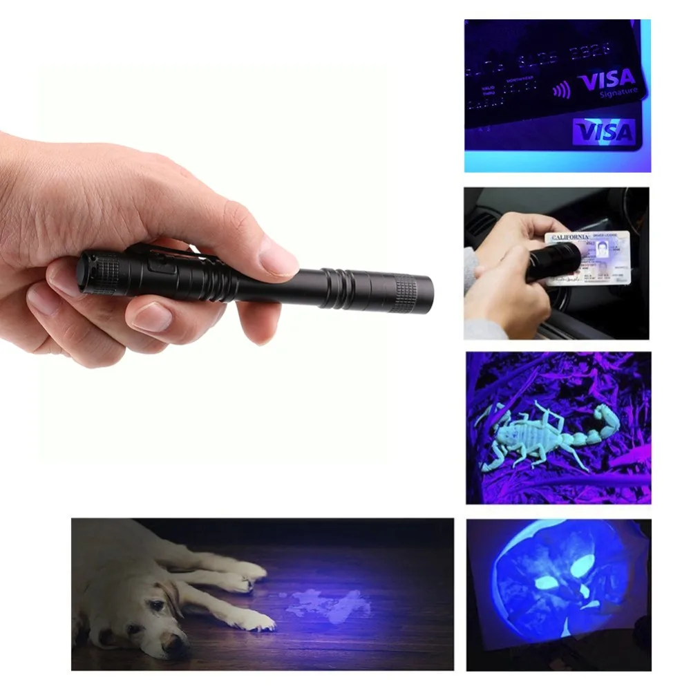 PANYUE УФ фонарик AAA батарея ультрафиолетовый свет Blacklight лампа для домашних