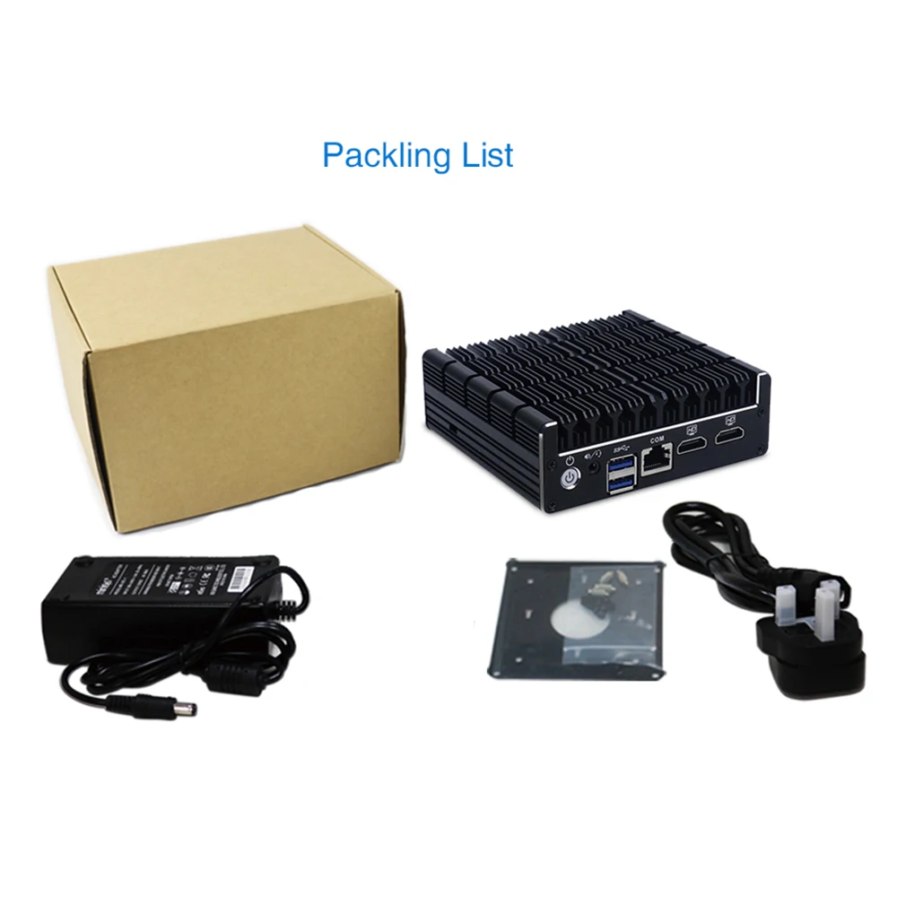 Kingdel мини пк Quad Core HTPC 4 * LAN 2 HDMI 1 COM intel Celeron J3160 неттоп компьютер Pfsense AES NI Micro PC windows 7