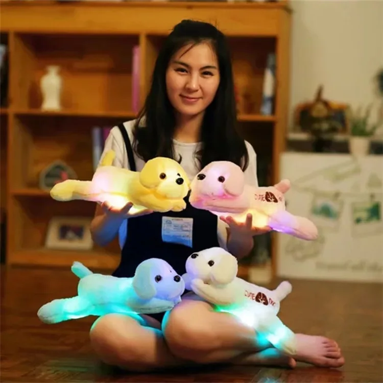 1 шт. 35 см Kawaii светящиеся плюшевые игрушки собаки светящиеся светодиодный светильник красивые игрушки-животные милые мягкие красочные подушки дети ребенок девочки подарок