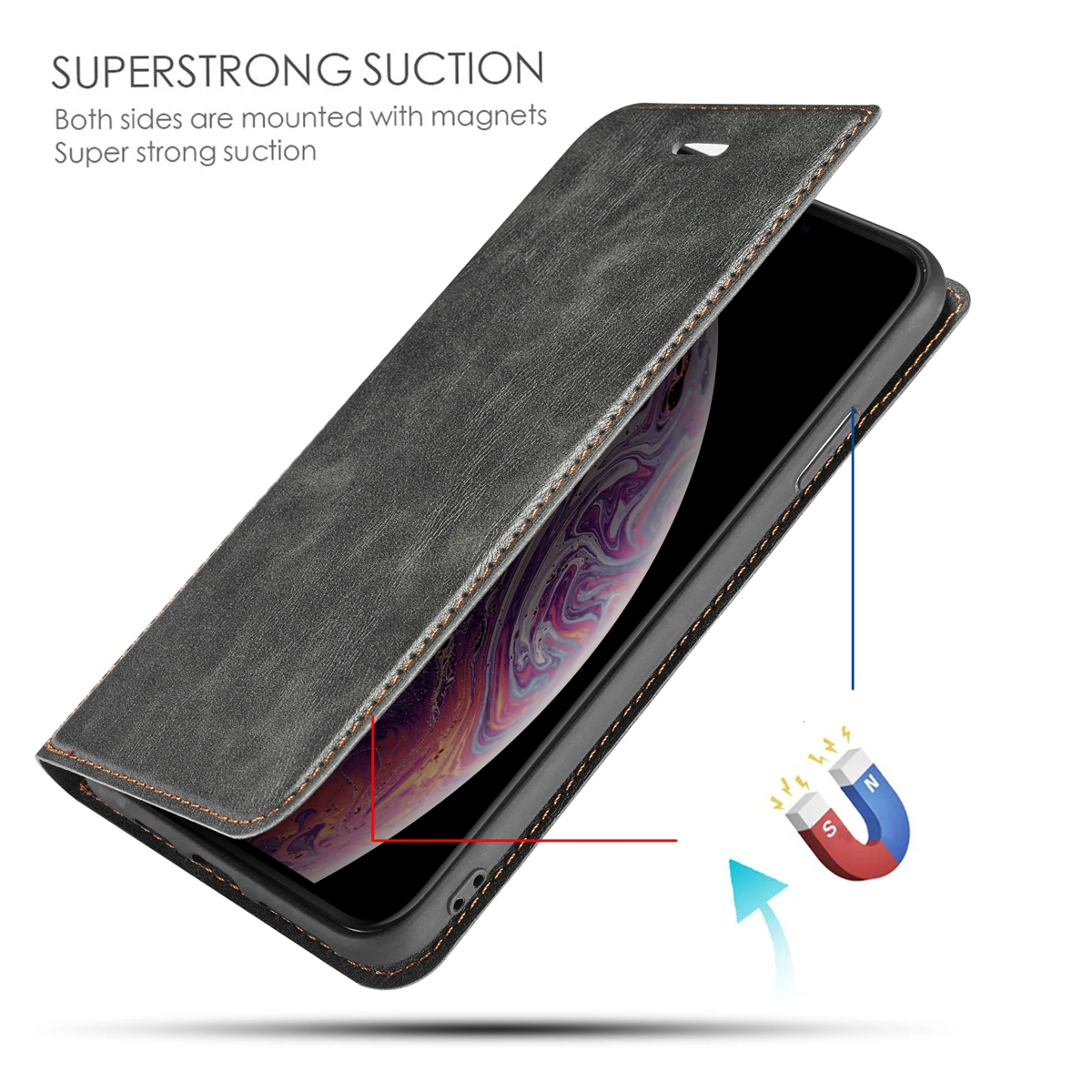 Новый кожаный чехол легкий простой для IPhone XR XS MAX X 8 7 6 6S Plus откидная крышка с