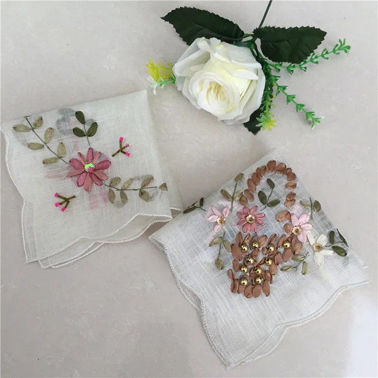 Корейские белые пряжа кружева Doily свадебные салфетки кухня ручная вышивка бусины в форме цветов коврик Подставка под кружку Рождество