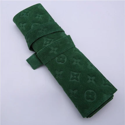 Blackish green stamp Парикмахерские ножницы складной мешок ножницы комплект для упаковки Ножницы сумка складные кожаные сумки парикмахерские волосы Чехол для ножниц сумка держатель - Цвет: Blackish green stamp