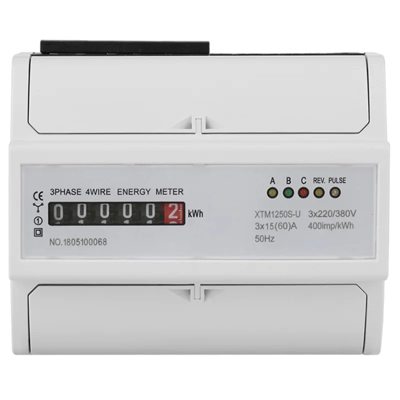 1 шт. кВтч метр 3X220 В/380 В цифровой 3 фазный 4 провода 7P din рейку Электрический