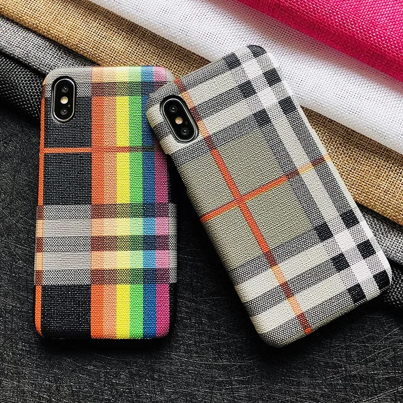 Kerzzil красочная Геометрия телефонные чехлы клетчатые для iPhone X Case Мода жесткий