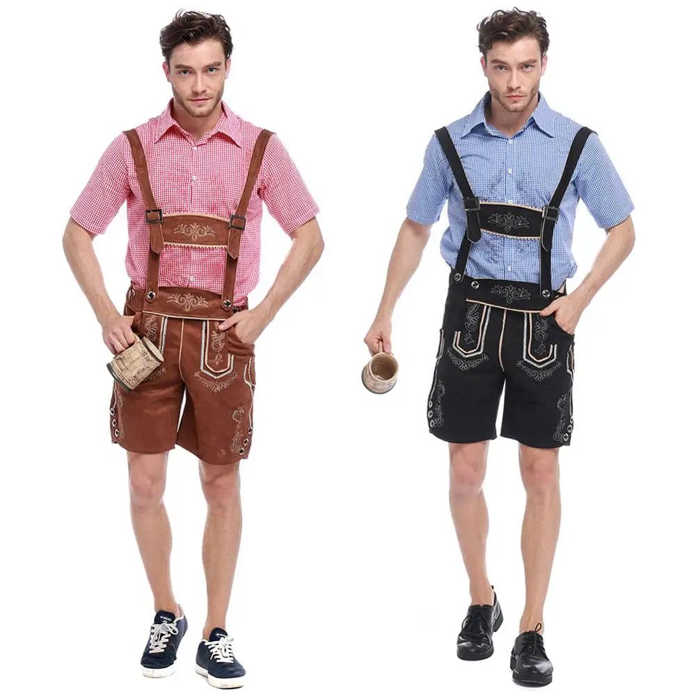 Мужской Традиционный Костюм Октоберфест для взрослых Lederhosen Bavarian Octoberfest немецкий