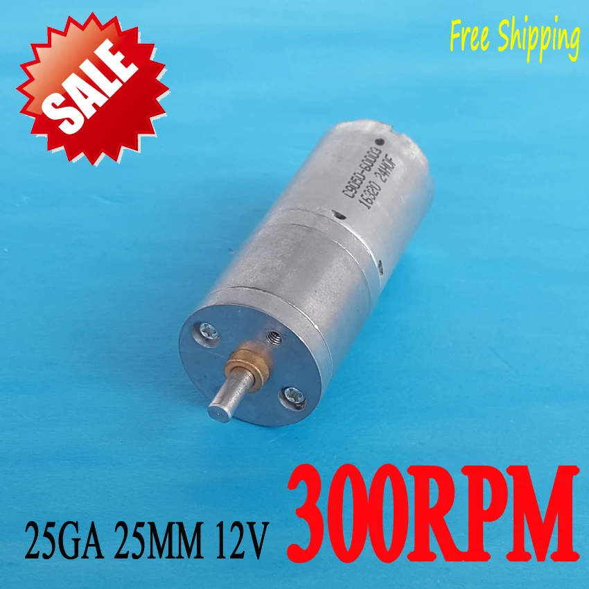 Двигатель коробки передач постоянного тока 25GA 12V 300 об/мин новый 25 мм 12 в двигатель