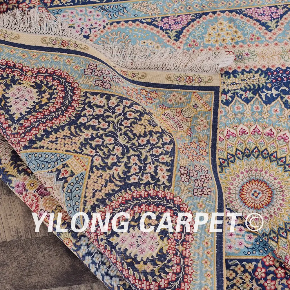 Yilong 5 'x 8' персидские коврики с цветочным узелком ручной работы турецкий