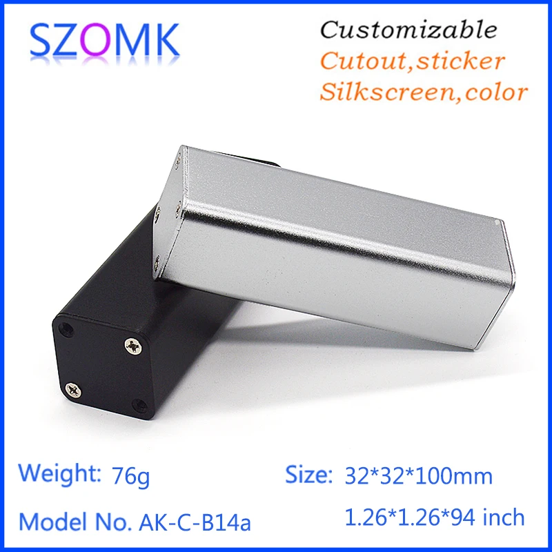1 шт. алюминиевая Экструзионная коробка для ПП 32*32*100 мм|enclosures for electronics|enclosure diyenclosure