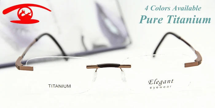 Wholesale(5pcs/lot) Titanium Rimless Eyeglasses Frames Eyewear & Accessories Myopia Glasses New Arrivals Optical Frame