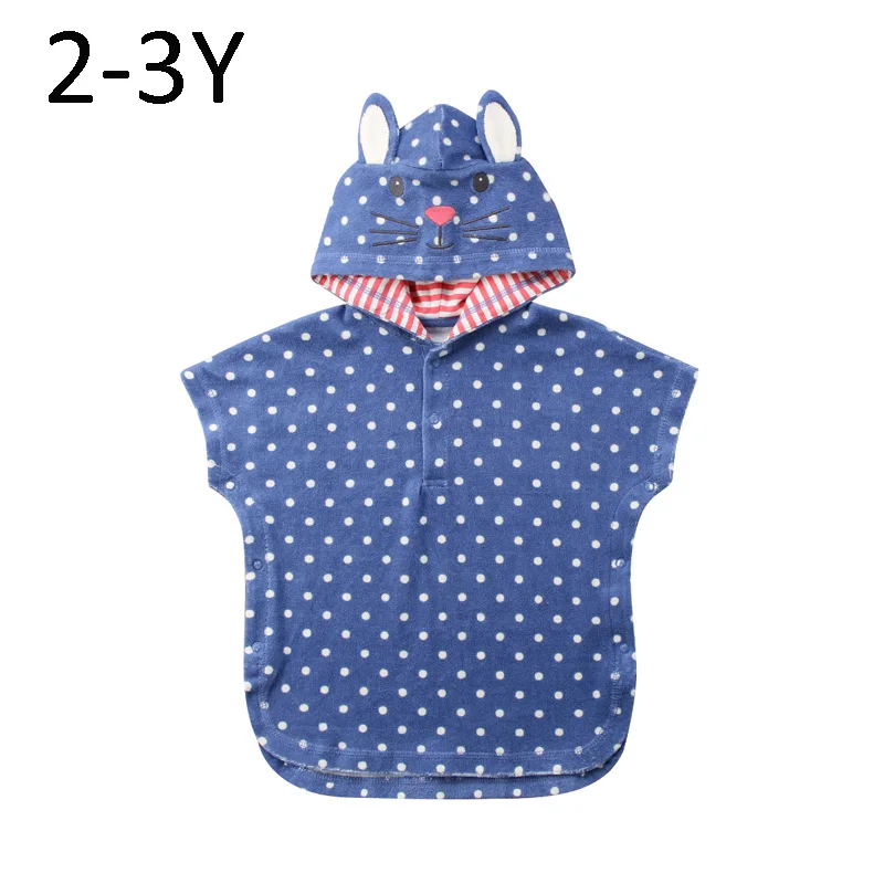 Rabbit Dot 2 to 3 Y Детское банное полотенце с капюшоном, детское милое пончо, пляжная одежда для бассейна, детский банный халат, мультяшное полотенце для маленьких мальчиков и девочек, купальное полотенце - Цвет: Rabbit Dot 2 to 3 Y