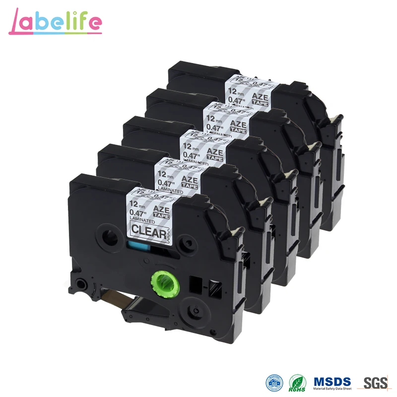Labelife 5 шт. TZe 135 TZ135 TZe135 TZ белый на прозрачной для Brother P Touch ламинированной ленты