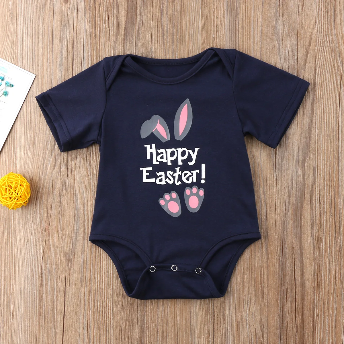 Одежда для новорожденных девочек и мальчиков с рисунком Happy Easter комбинезон