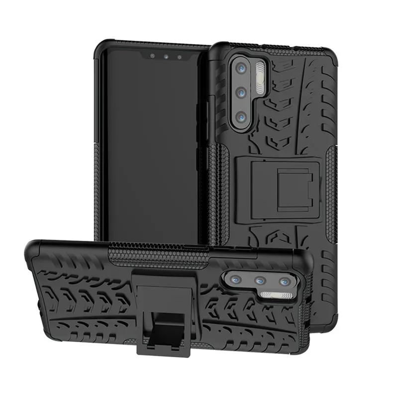 black Для huawei P30 Защитный чехол противоударный нескользящий чехол с подставкой для huawei P10 P20 P30 mate 20 Honor V20 P-умный чехол на заднюю панель - Цвет: black
