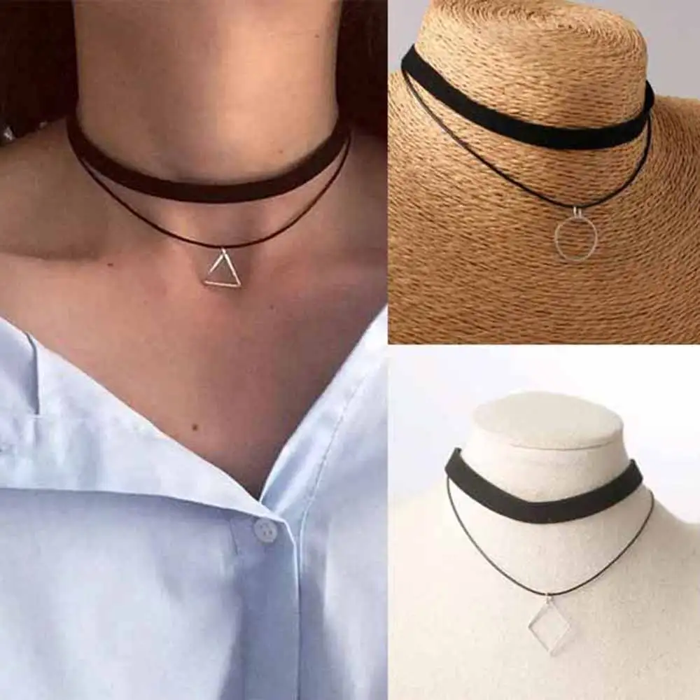 Горячее предложение многослойный Ожерелье bijoux геометрический треугольный кулон ожерелье Макси массивные Чокеры ожерелье для женщин ювелирные изделия