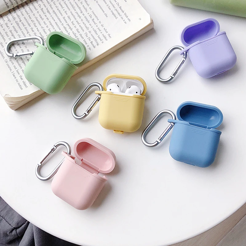 Bluetooth беспроводной Чехол для наушников Apple AirPods яркие цвета силиконовые чехлы