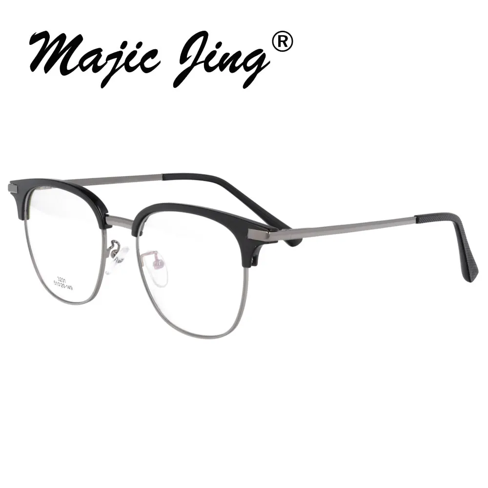Оптические оправы Magic Jing TR 90and RX из нержавеющей стали круглые очки с полным