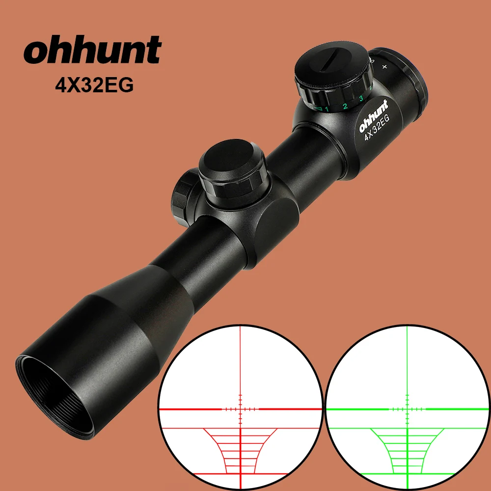 Ohhunt 4X32 EG охотничий прицел оптика прицел дальномер Сетка прицел красный зеленый с подсветкой для винтовки Airgun арбалет
