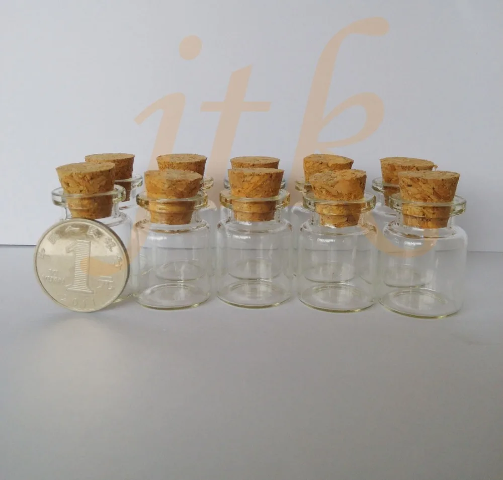 

10pcs 5ml small glass vials with cork tops bottles Little empty jars 22*30mm