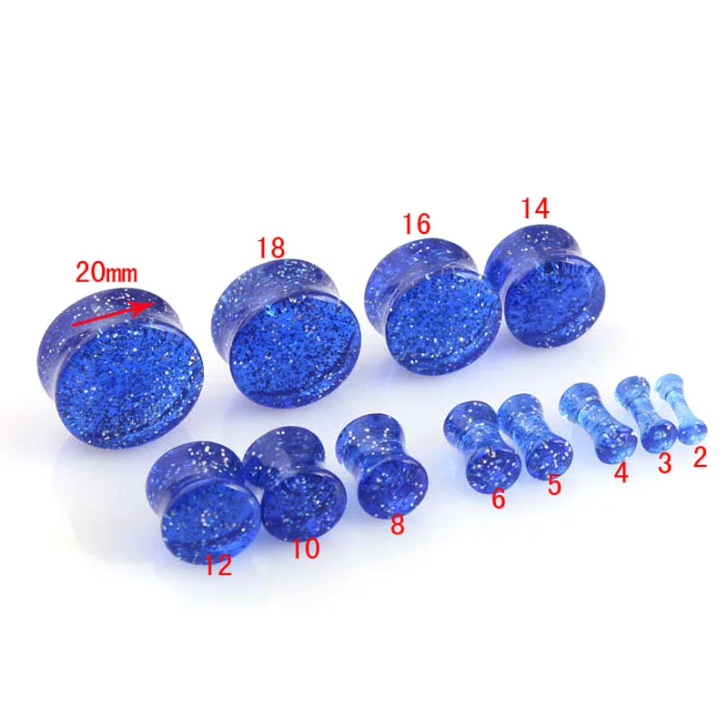 2 шт. ушные растягивающиеся синие акриловые разъемы тоннели Козелок Уха