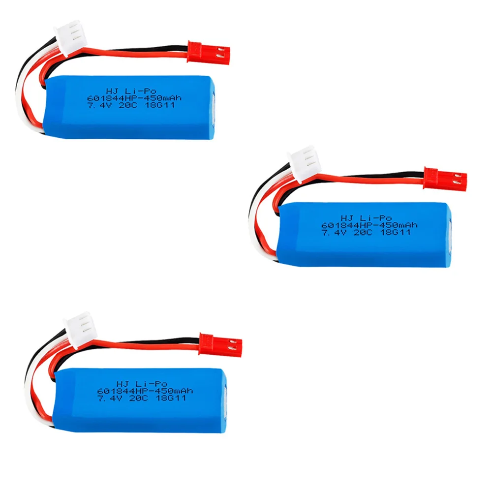 7,4 V 450mAh Lipo батарея 2S для WLtoys K969 K989 K999 P929 P939 RC Car 7,4 V 450 mah 601844 20C батарея 5 шт/4 шт/3 шт/2 шт./лот