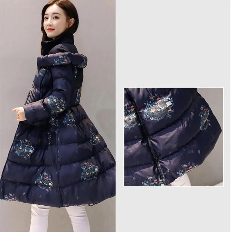 Женская хлопковая куртка YAGENZ длинная с принтом большой размер 696|womens parka coats|parka