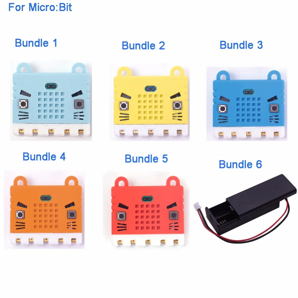 Купи For micro:bit microbit Silicone Case Protective Shell Cover or Battery Holder Case Cover Shell 3V PH2.0 for 2pcs AAA Batteries за 77 рублей в магазине AliExpress