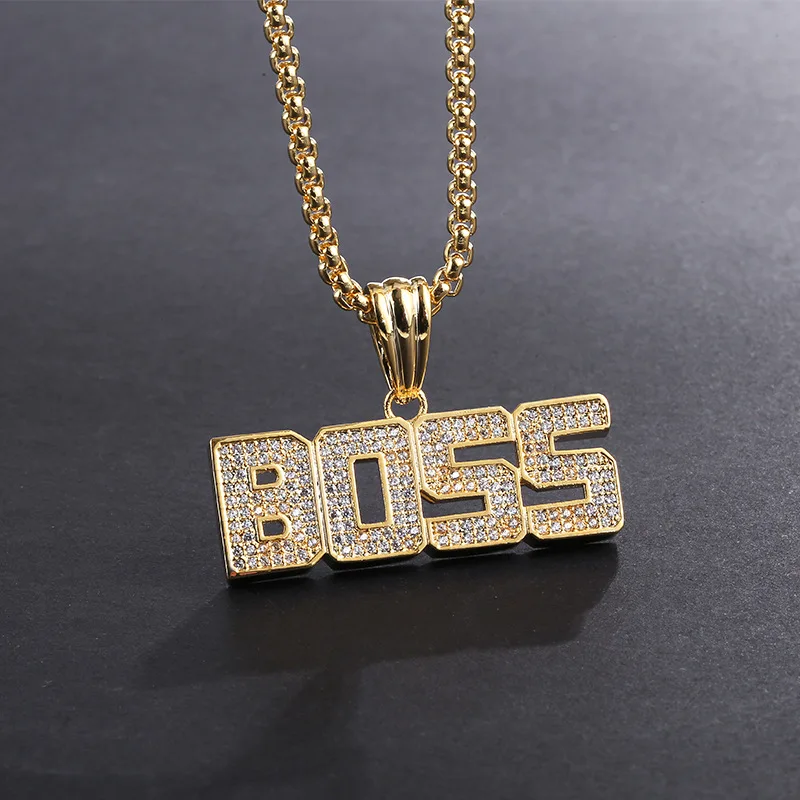 Новое ожерелье с надписью &quotBoss&quot золотое для мужчин и женщин модное ювелирное в
